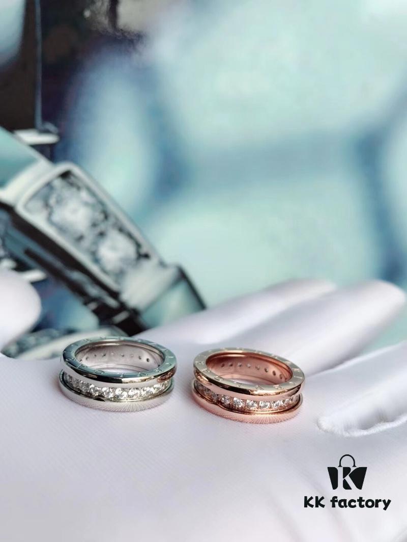 692fc3ea99f2d84055c8872c BVLGARI New CNC-Paved Diamond Carved Ring in White and Rose Gold