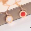 692fc3f299f2d84055c8873b Bvlgari Double-Sided Pendant Necklace with Natural Stone – One Side Red Agate, One Side White Mother-of-Pearl