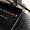 692fc40799f2d84055c8875f BVLGARI Bulgari Diva Series Skirt Dress Necklace and Bracelet Set - High-End Custom Red Carnelian Fan Collection, 18K Rose Gold/White Gold Plated Premium Alloy with Sparkling Faux Diamonds
