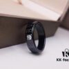 692fc41299f2d84055c88772 BVLGARI Bulgari Couple's Black Ceramic Ring with 925 Silver Setting and Simulated Diamonds