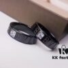 692fc41299f2d84055c88773 BVLGARI Bulgari Couple's Black Ceramic Ring with 925 Silver Setting and Simulated Diamonds