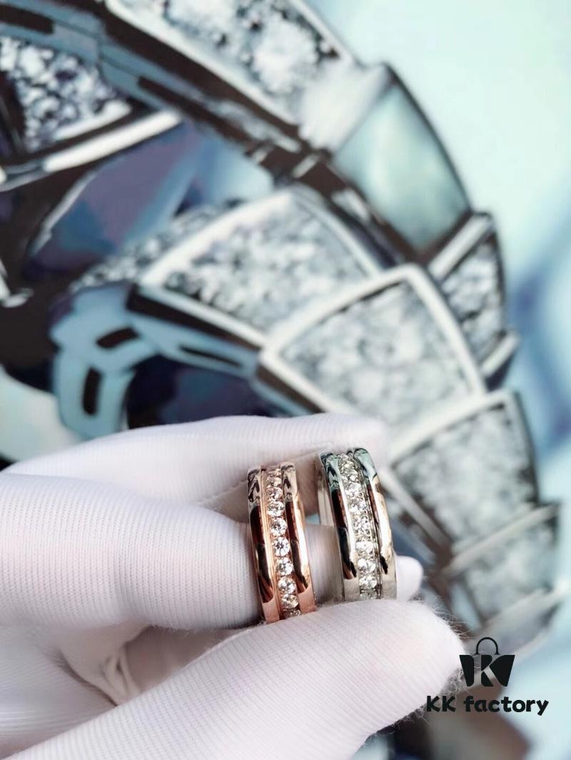 692fc41599f2d84055c88777 BVLGARI New CNC-Paved Diamond Carved Ring in White and Rose Gold