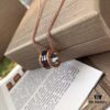 692fc42299f2d84055c88787 Bvlgari B.ZERO1 Series Necklace in Rose Gold with Black Ceramic Spiral Pendant