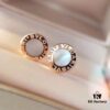 Bvlgari Bulgari Coin Stud Earrings, Timeless Classic Unisex Design, Same Style as Jing Boran