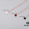 692fc44999f2d84055c887d4 High-End Custom 925 Sterling Silver Fan-Shaped Necklace with White Mother of Pearl, Red Carnelian, and Black Onyx – Diva Series by Baojia, Inspired by Bulgari Design