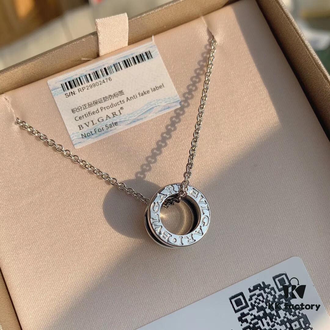 692fc46099f2d84055c88801 BVLGARI B.zero1 Black Ceramic Charity Pendant Necklace in 925 Sterling Silver Unisex Jewelry