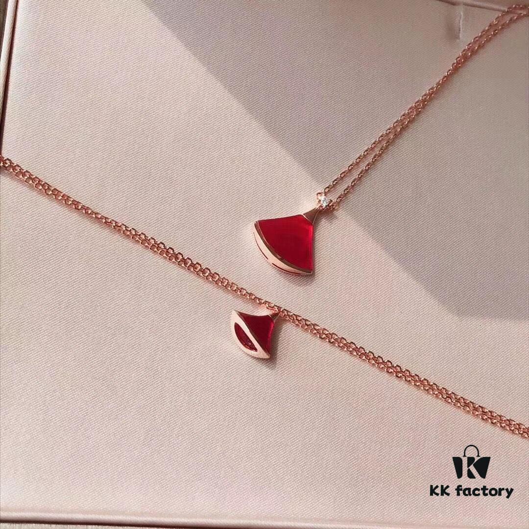 692fc46499f2d84055c88806 BVLGARI Diva Series Fan-shaped Set, Necklace, Bracelet, Earrings - High-end Custom Jewelry with 18K Rose Gold/White Gold Plating, Cubic Zirconia, 925 Silver Ear Pins