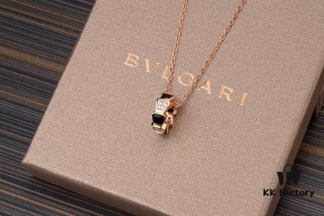 692fc46d99f2d84055c8881c High-End Version Bvlgari BV Snakebone Necklace 925 Sterling Silver Plated with 18K Rose Gold, Polished Gold Finish, Red Carnelian, Black Onyx, Malachite, Pearl Mother-of-Pearl, 5 Colors Available, Embedded with Imported Synthetic High-Carbon Diamonds and Natural Carnelian