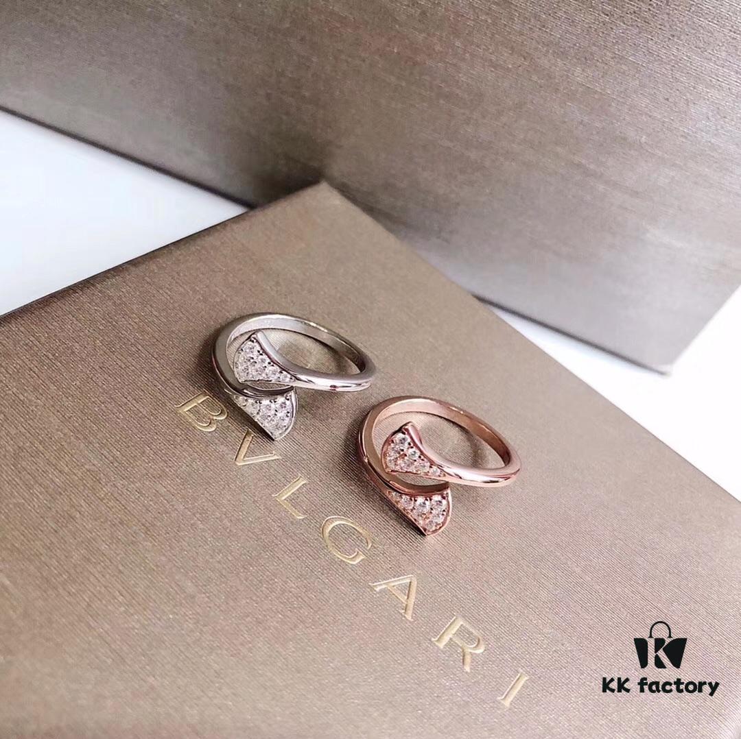 692fc49499f2d84055c88872 Bvlgari Diva Series Fully Diamond-Paved Double Skirt Opening Ring, Premium German Imported S925 Sterling Silver with 14K Gold Plating, Classic Fan Design, Available in Rose Gold and Platinum Finish