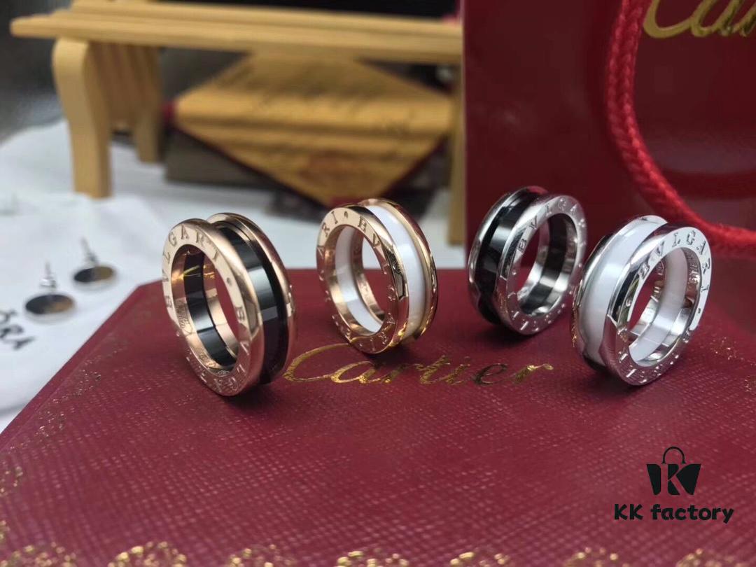 692fc49599f2d84055c88877 Bulgari BVLGARI Red Man Ring, CNC Precision High-End Version, 1:1 Craftsmanship, Available in White Gold and Rose Gold, 925 Sterling Silver, Black Ceramic Inlay, US Size 5-11