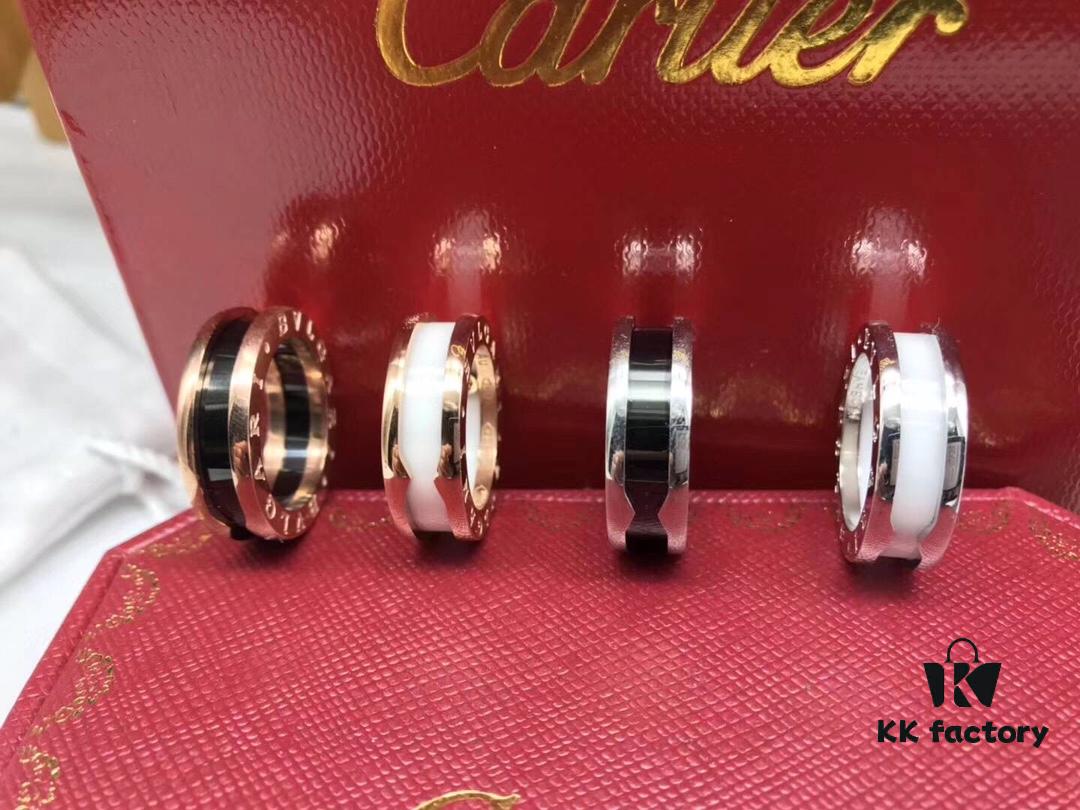 692fc49599f2d84055c88878 Bulgari BVLGARI Red Man Ring, CNC Precision High-End Version, 1:1 Craftsmanship, Available in White Gold and Rose Gold, 925 Sterling Silver, Black Ceramic Inlay, US Size 5-11
