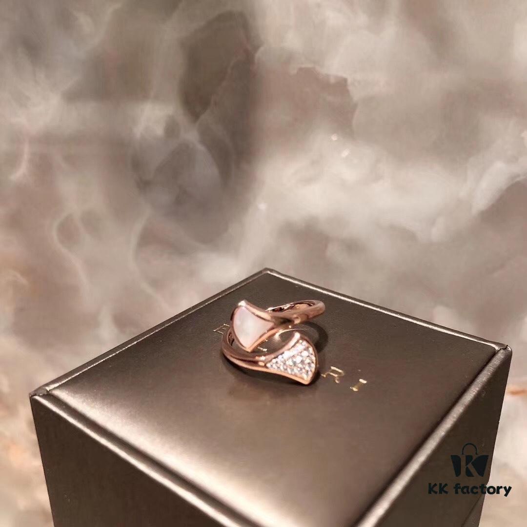 692fc49899f2d84055c8887b BVLGAR Classic Revival Bulgari Mother-of-Pearl Skirt Ring with Snake-Inspired Design, Adjustable, 925 Sterling Silver Thick Gold Plated, Natural Mother-of-Pearl, Diamond-Cut Detail, Available in Platinum and Rose Gold Finish