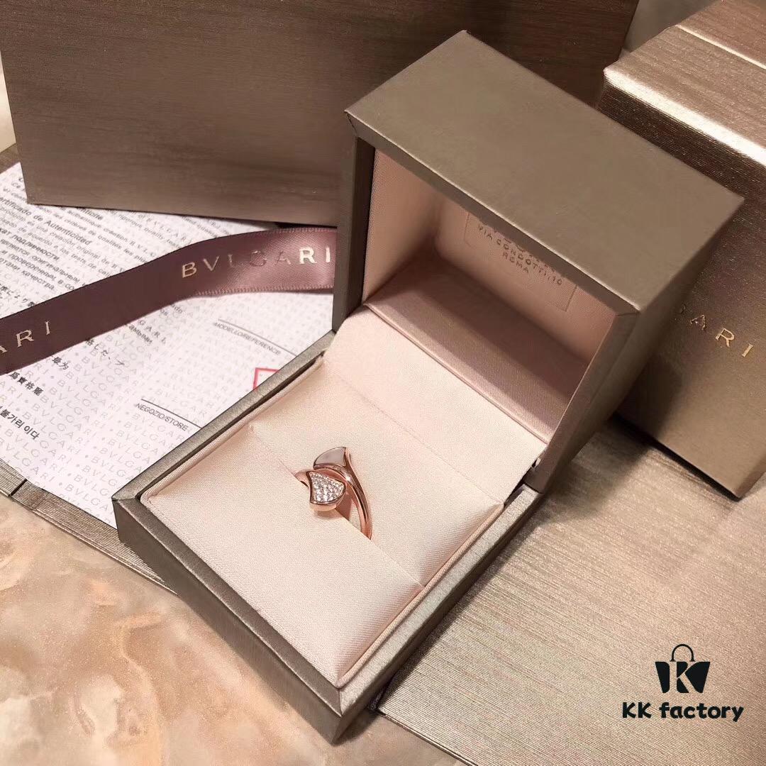 692fc49b99f2d84055c88881 BVLGAR Classic Revival Bulgari Mother-of-Pearl Skirt Ring with Snake-Inspired Design, Adjustable, 925 Sterling Silver Thick Gold Plated, Natural Mother-of-Pearl, Diamond-Cut Detail, Available in Platinum and Rose Gold Finish