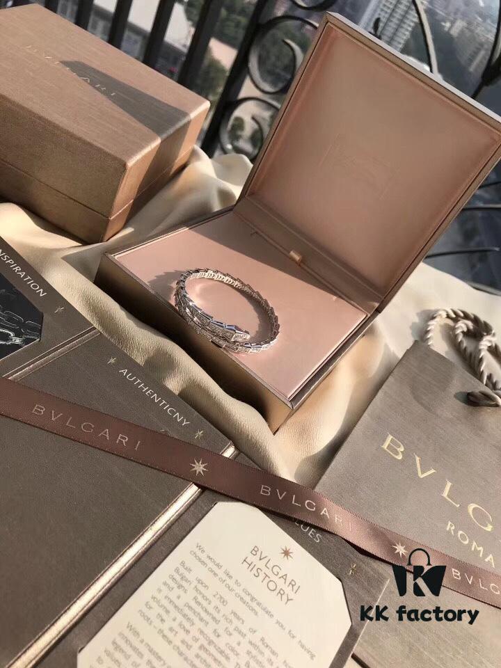 692fc4b799f2d84055c888b1 Bulgari Serpenti Viper Full Diamond Snake Bone Bracelet, Crafted in S925 Silver