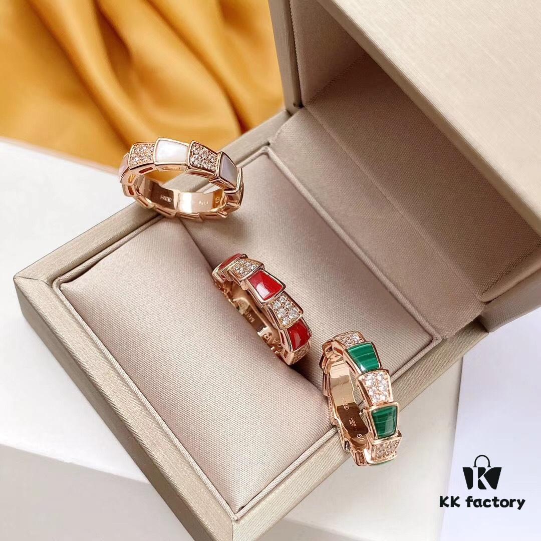 692fc4ba99f2d84055c888b5 Wide Version BVLGARI Bulgari Serpenti Viper Series 18K Rose Gold Thin Ring