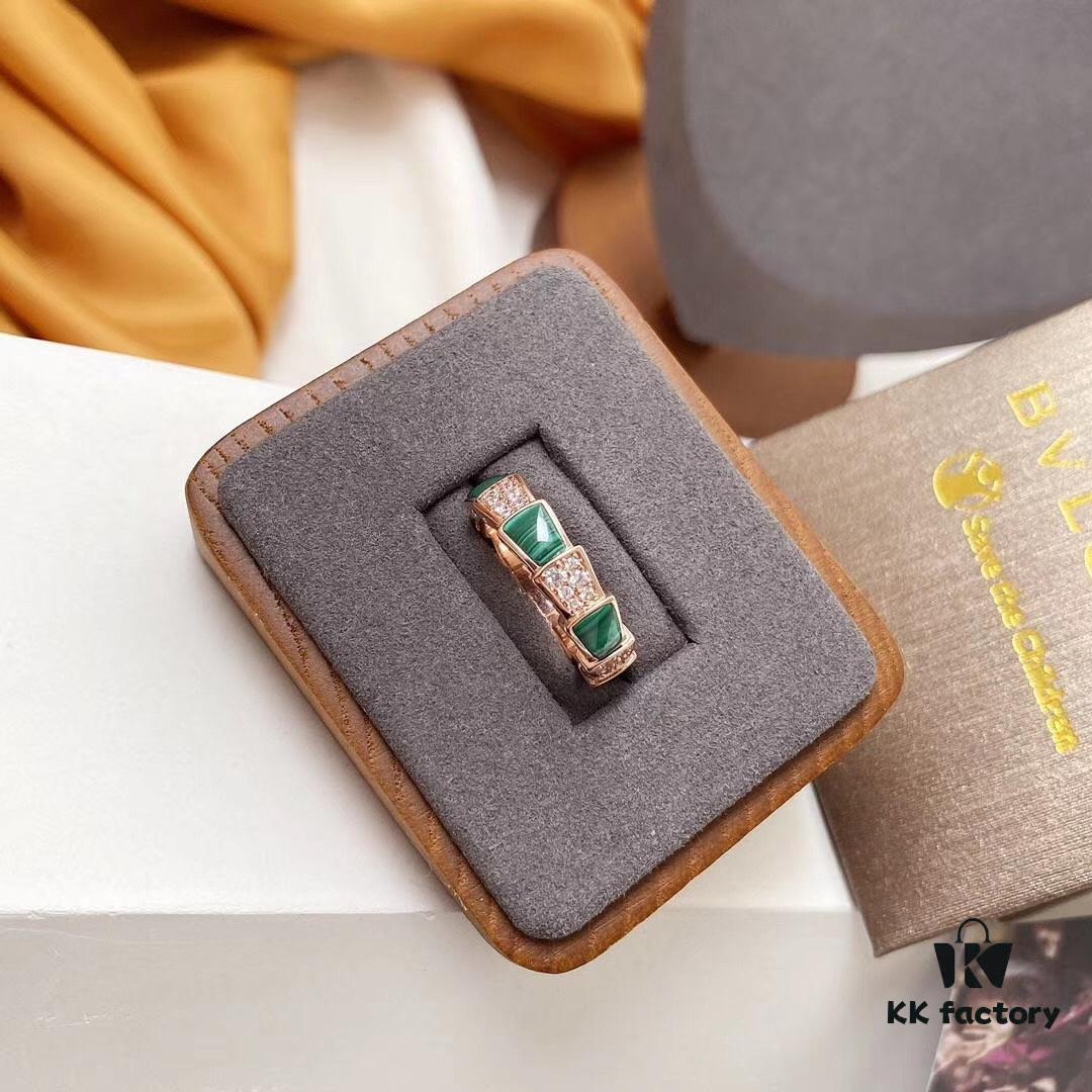 692fc4bd99f2d84055c888b9 Wide Version BVLGARI Bulgari Serpenti Viper Series 18K Rose Gold Thin Ring