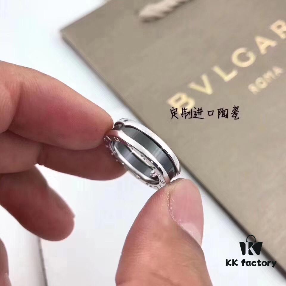 692fc4c899f2d84055c888cd Bvlgari Little Red Man Ring, 925 Sterling Silver with Black Ceramic Inlay, US Size 5-11
