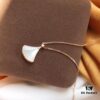 692fc4cc99f2d84055c888d6 S925 Silver Plated with K-Gold Bulgari Christmas Bestseller Bvlgari DIVAS DREAM Series Mother-of-Pearl Fan Pendant Necklace