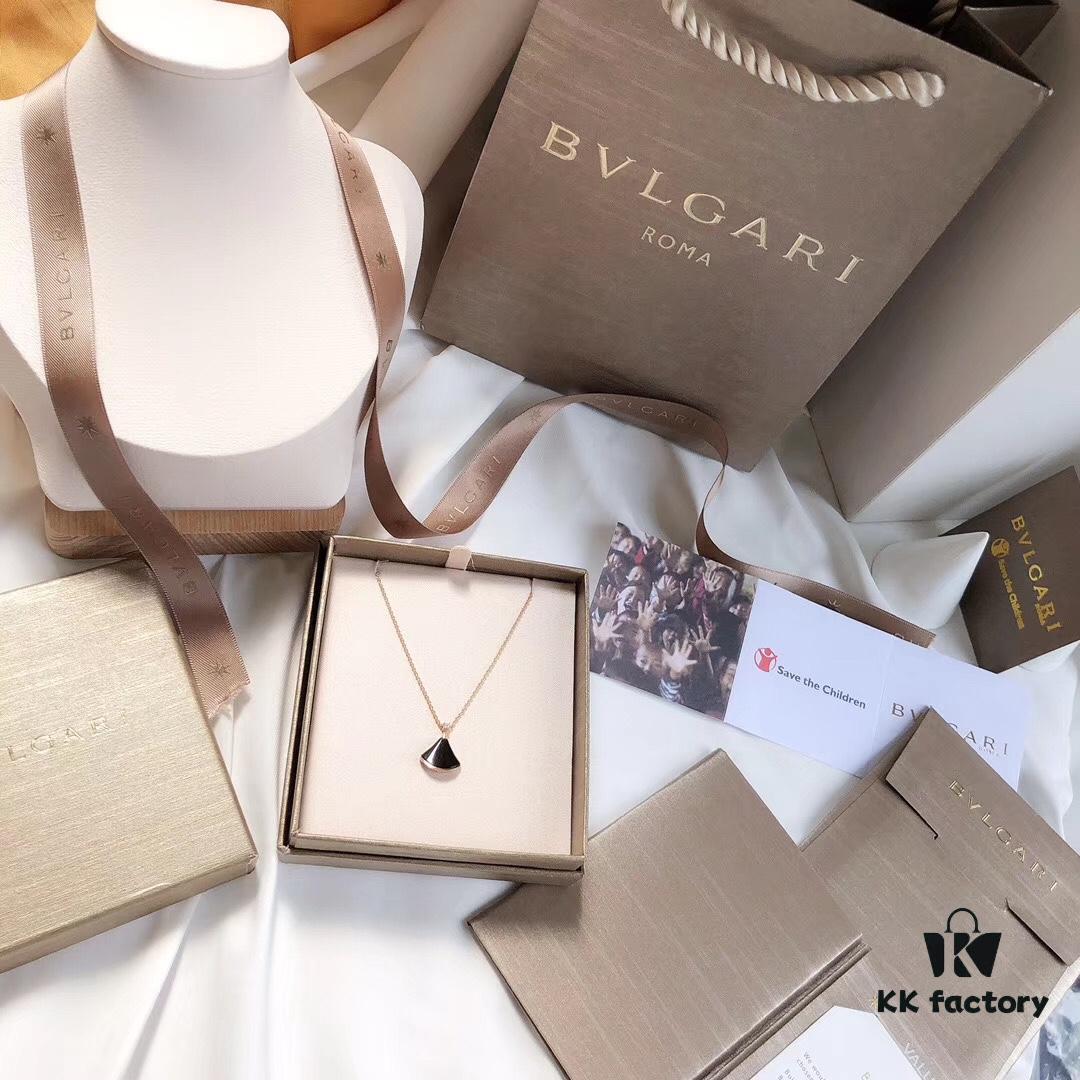 S925 Silver Plated with K-Gold [Bulgari Christmas Bestseller] Bvlgari Divas' Dream Series Mother-of-Pearl Fan Pendant Necklace