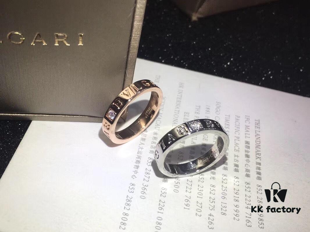 692fc4ce99f2d84055c888db BVLGARI Bulgari Classic Logo Single Diamond Ring with Imported High-Carbon Diamond, 18K Gold Plated Premium Alloy, Available in Rose Gold and White Gold