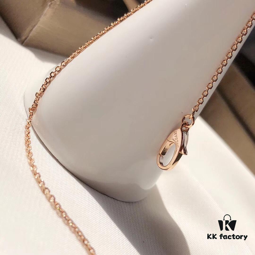 S925 Silver Plated with K-Gold [Bulgari Christmas Bestseller] Bvlgari Divas' Dream Series Mother-of-Pearl Fan Pendant Necklace