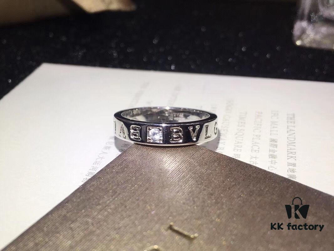 692fc4d099f2d84055c888de BVLGARI Bulgari Classic Logo Single Diamond Ring with Imported High-Carbon Diamond, 18K Gold Plated Premium Alloy, Available in Rose Gold and White Gold