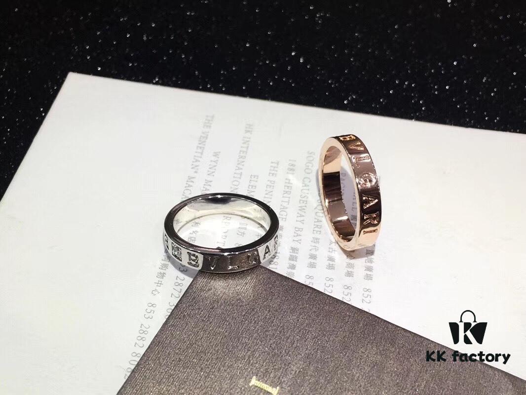 692fc4d299f2d84055c888e1 BVLGARI Bulgari Classic Logo Single Diamond Ring with Imported High-Carbon Diamond, 18K Gold Plated Premium Alloy, Available in Rose Gold and White Gold