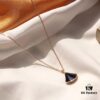 S925 Silver Plated with K-Gold [Bulgari Christmas Bestseller] Bvlgari Divas' Dream Series Mother-of-Pearl Fan Pendant Necklace