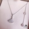 692fc4dd99f2d84055c888f3 Bvlgari Bulgari Diva Series High-End Custom Necklace, Imported 925 Sterling Silver with 18K Gold and Diamond-Paved Fan-Shaped Pendant, Platinum and Rose Gold Options