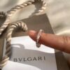 692fc50499f2d84055c88918 Bvlgari Serpenti Viper Series Mother-of-Pearl Snake Bone Ring in S925 Silver with 18K Gold Plating, Embellished with 12 Diamonds and 6 White Shell Inlays