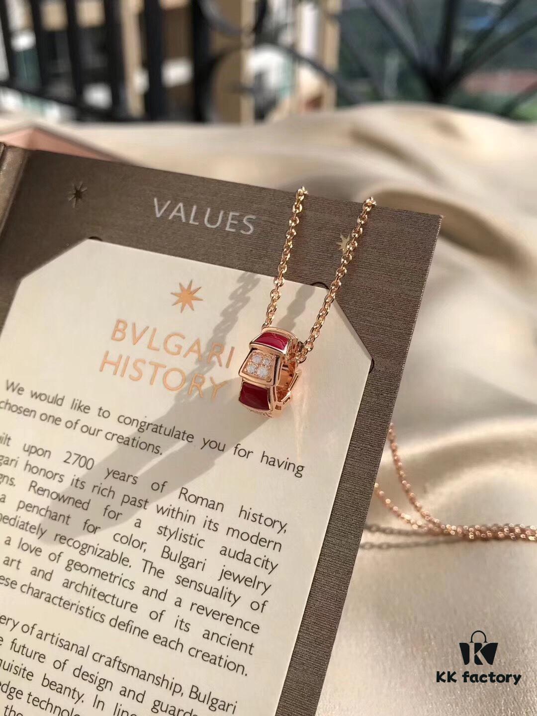 692fc51a99f2d84055c88931 Bvlgari Serpenti Series Snake Bone Necklace with Red Carnelian and Diamonds
