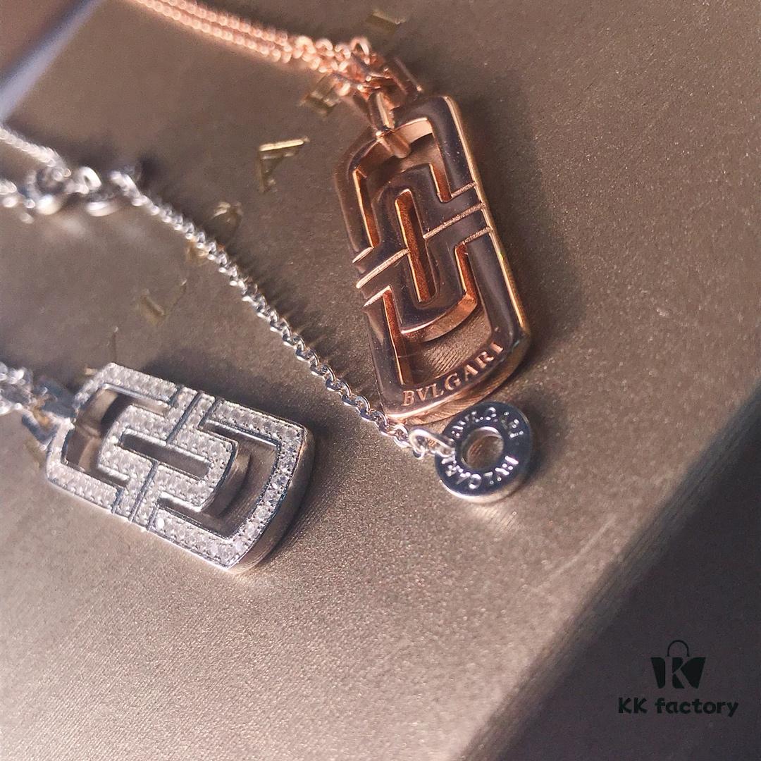 692fc52399f2d84055c8893d Bv Bvlgari Paperclip Couple Sterling Silver Necklace in Pink Gold Available 👼
