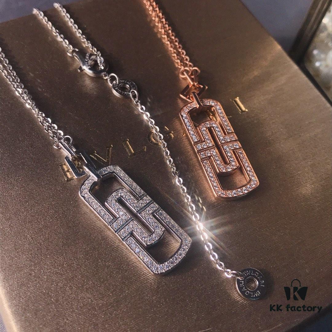692fc52499f2d84055c88940 Bv Bvlgari Paperclip Couple Sterling Silver Necklace in Pink Gold Available 👼