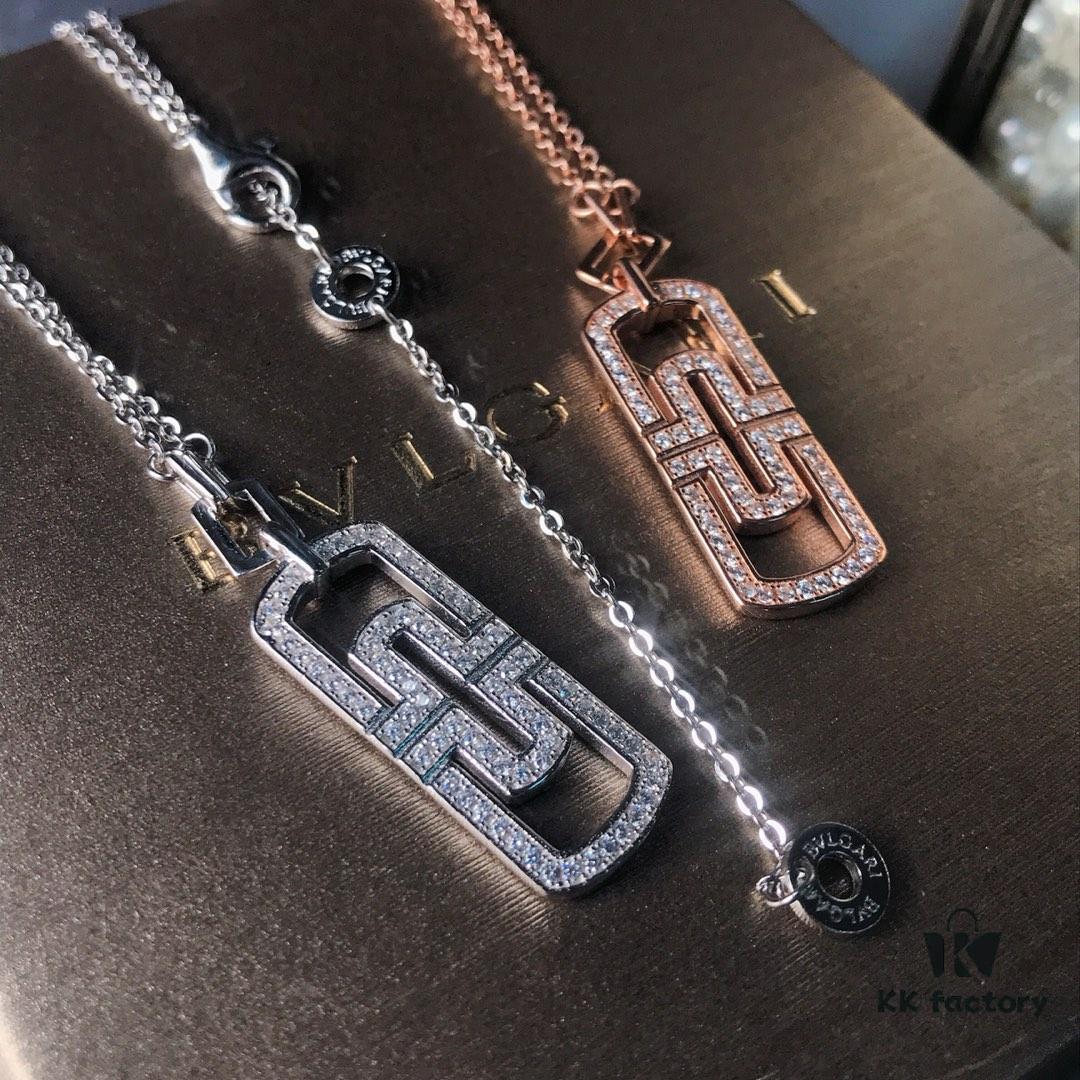692fc52499f2d84055c88942 Bv Bvlgari Paperclip Couple Sterling Silver Necklace in Pink Gold Available 👼