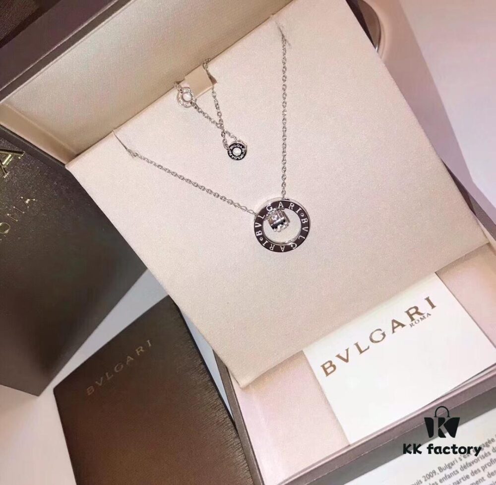 Bvlgari Classic Large Double Ring Necklace ✨ Long-lasting Color, Anti-allergic Treatment, Original Replica, High-end Custom 925 Sterling Silver, 1:1 Counterfeit Super Delicate, Handmade Piece by Piece, Unbeatable Value ✨ ✨ Rose Gold and White Gold, Original Tail Chain, Couple Style