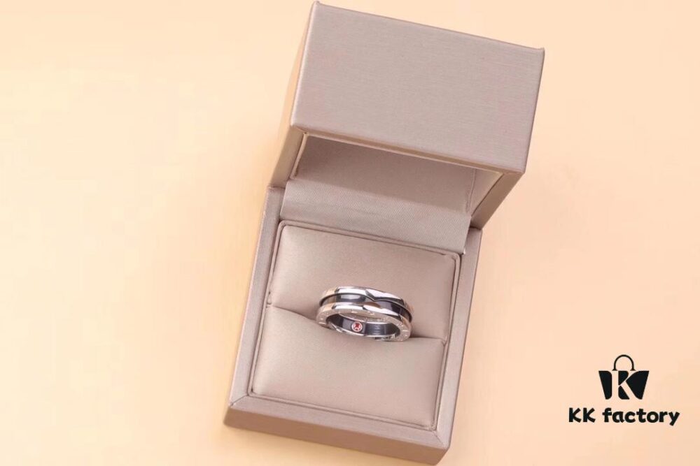 692fc53a99f2d84055c8896e BVLGARI Precision Craftsmanship Little Red Man Ring, 925 Sterling Silver, Black Ceramic Inlay