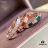 692fc54599f2d84055c88987 Luxury Level Three-Color Natural Shell Agate Ring BVLGARI Serpenti Design 925 Sterling Silver Thick Gold Plated Diamond-Cut Elegant Women's Ring
