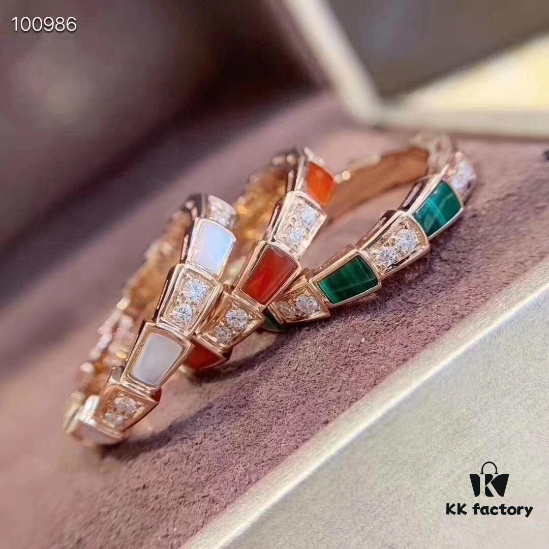 692fc54599f2d84055c88987 Luxury Level Three-Color Natural Shell Agate Ring BVLGARI Serpenti Design 925 Sterling Silver Thick Gold Plated Diamond-Cut Elegant Women's Ring