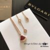 692fc55299f2d84055c889a2 Bvlgari Natural Stone Fan Pendant Necklace in 925 Sterling Gold-Plated Silver – Authentic Mold, Exclusive Design
