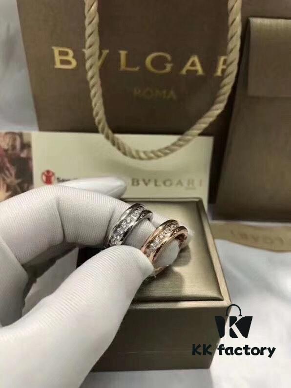 692fc55799f2d84055c889b0 BVLGARI Bulgari Classic Letter Full Diamond Ring, Highest Quality Version, Cabinet Custom-Made 1:1, Available in Rose Gold and White Gold
