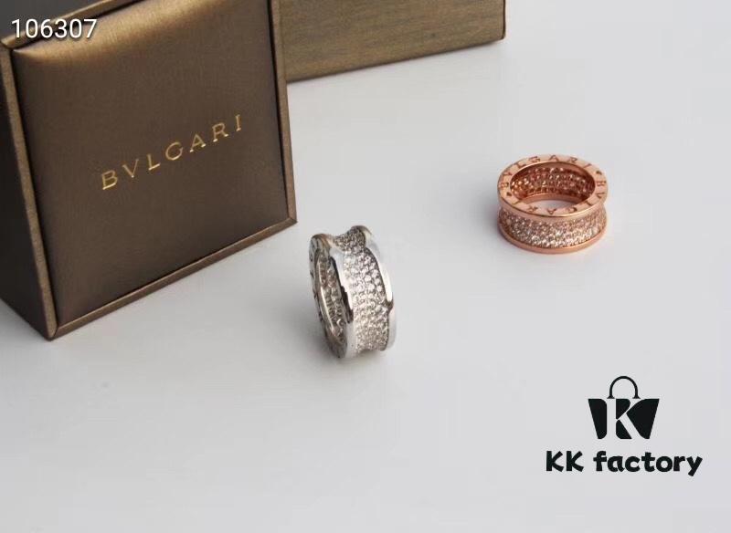 692fc56799f2d84055c889cc Bvlgari B Zero.1 Rose Gold Full Diamond 'Serpenti' Ring