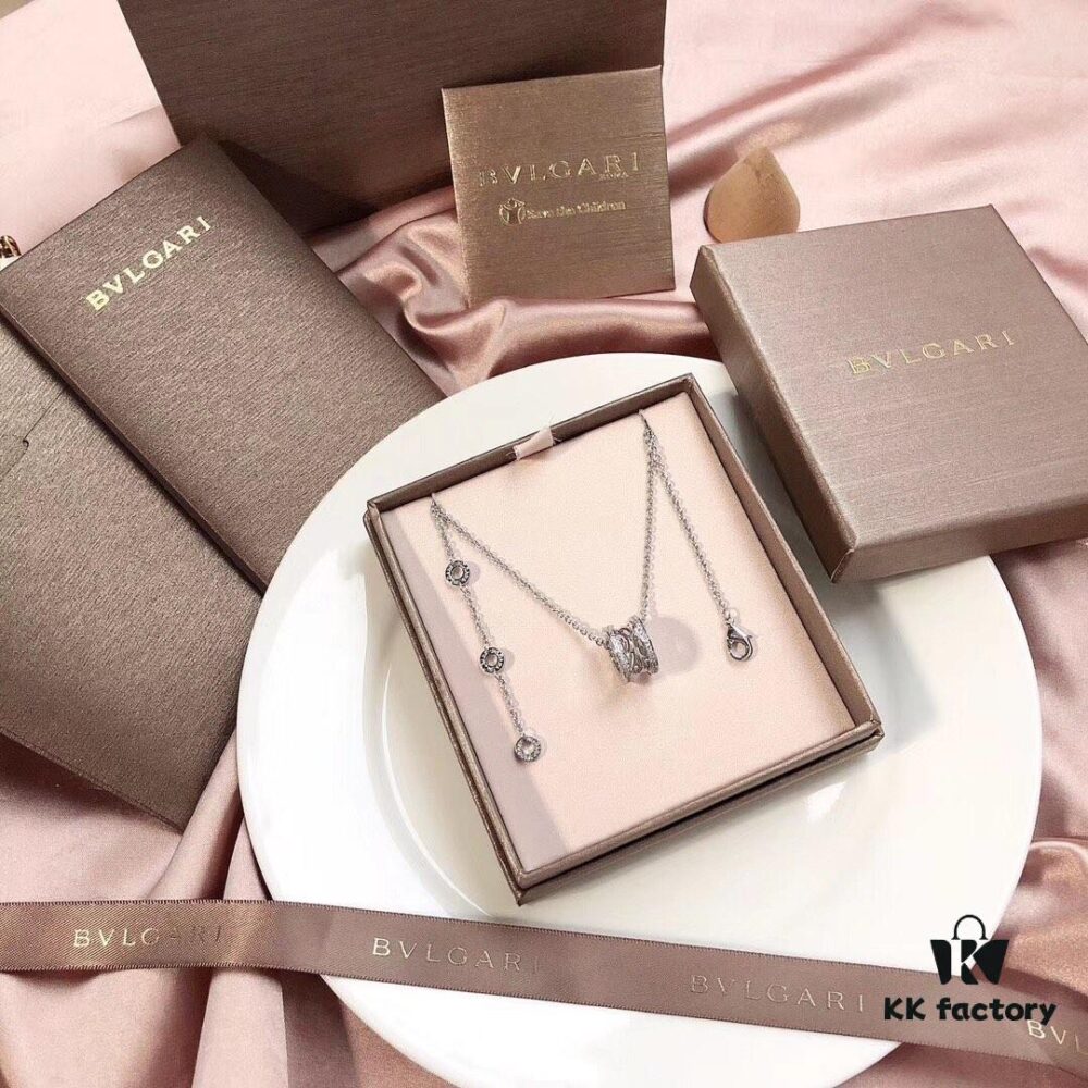 692fc58699f2d84055c889fb Bvlgari B.zero1 White Gold Openwork Spring Necklace in Rose Gold 2018 New Arrival