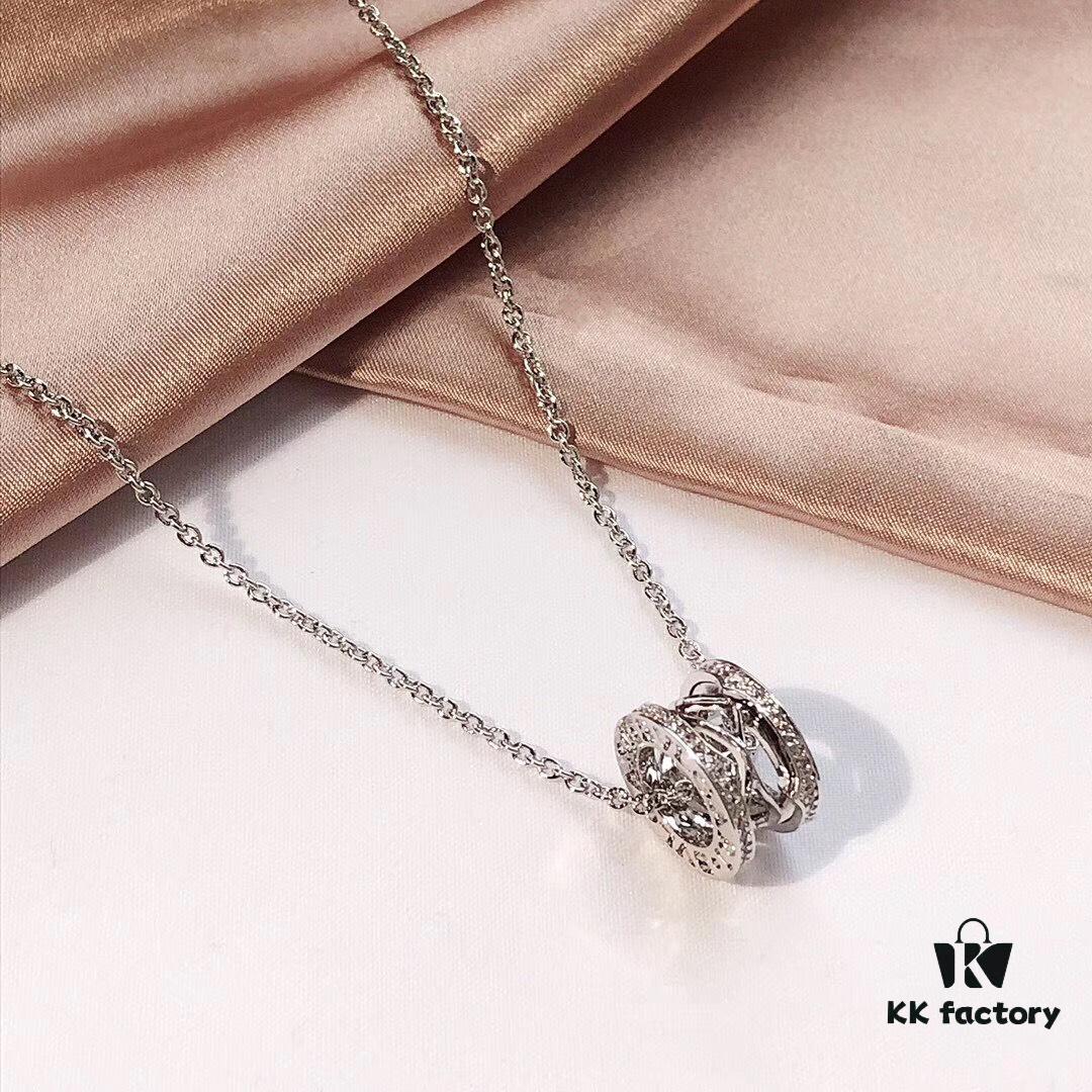 692fc58b99f2d84055c88a01 Bvlgari B.zero1 White Gold Openwork Spring Necklace in Rose Gold 2018 New Arrival