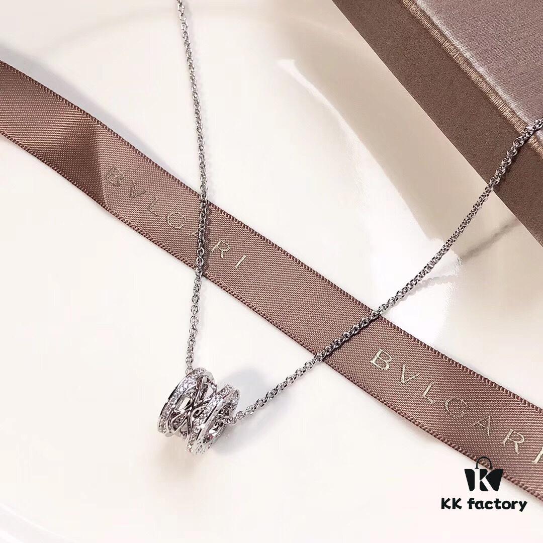 692fc58c99f2d84055c88a03 Bvlgari B.zero1 White Gold Openwork Spring Necklace in Rose Gold 2018 New Arrival