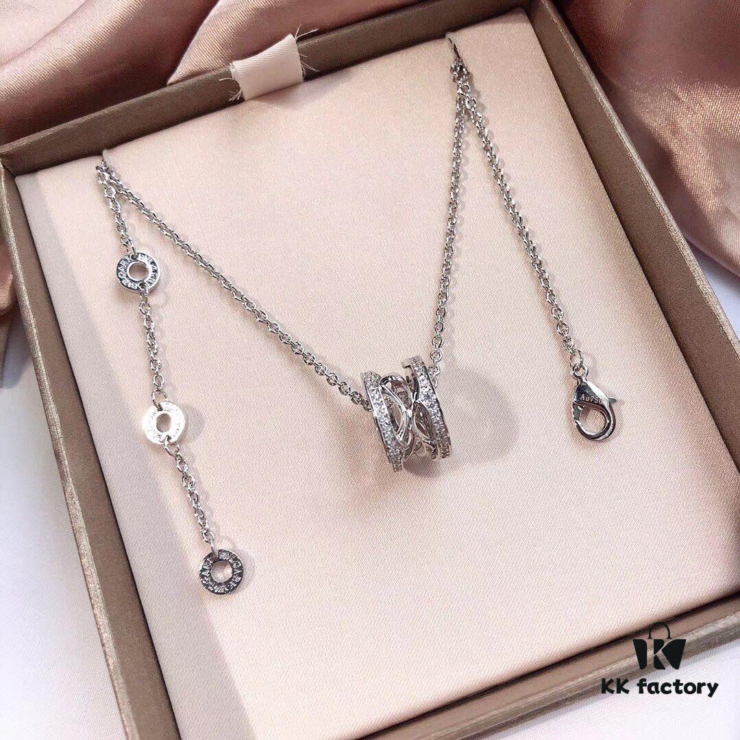 692fc58c99f2d84055c88a04 Bvlgari B.zero1 White Gold Openwork Spring Necklace in Rose Gold 2018 New Arrival
