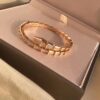 Bvlgari Serpenti Viper Full Diamond Snake Bone Bracelet in S925 Silver with 18K Gold Plating