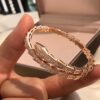 Bvlgari Serpenti Viper Full Diamond Snake Bone Bracelet in S925 Silver with 18K Gold Plating