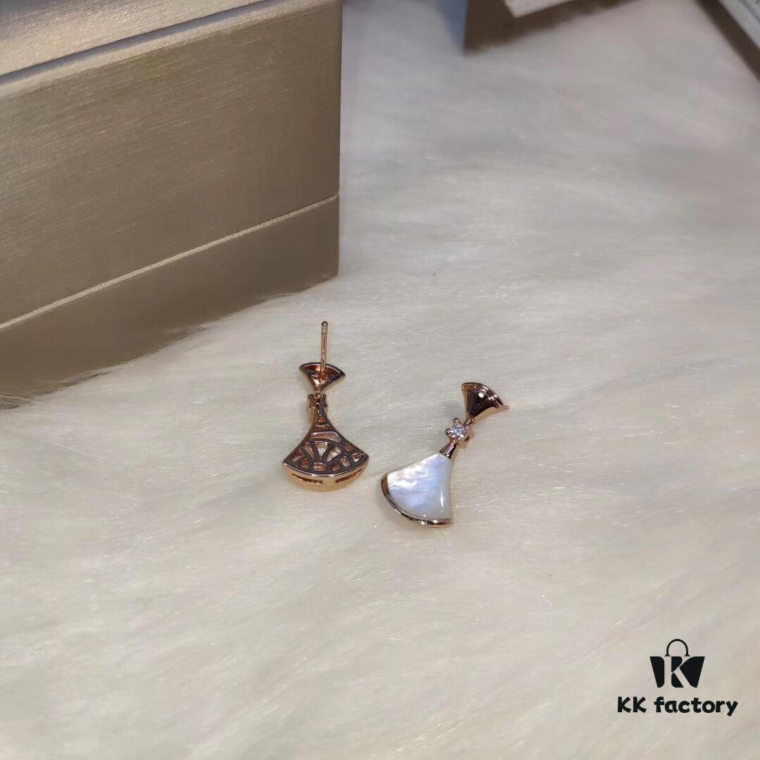 692fc5d199f2d84055c88a71 Bvlgari Double Fan Mother-of-Pearl Stud Earrings, Fairy-Like Versatile Style, Real Gold Plated with Rose Gold, Fade-Resistant, 1:1 Match to Counter Version
