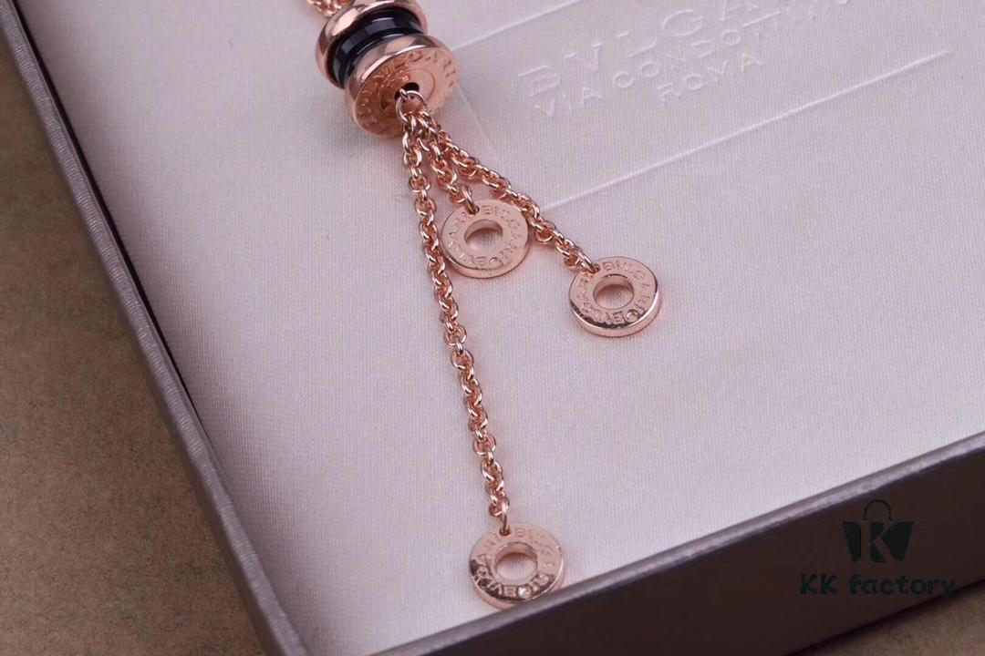 692fc5d999f2d84055c88a7c Bvlgari Black Ceramic Tassel Necklace in 925 Sterling Silver with 18K Gold Plating