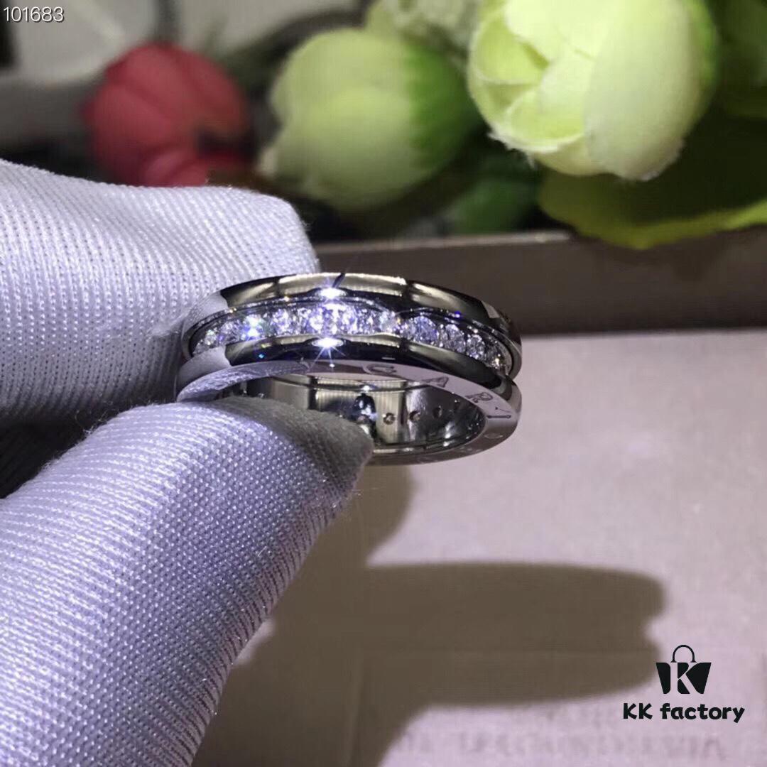 692fc5e399f2d84055c88a89 BVLGARI Bulgari Classic Letter Full Diamond Ring, Highest Quality Version, Cabinet-Level Customization, Available in Rose Gold, White Gold, and Yellow Gold